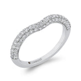 Round Diamond Half-Eternity Contour Wedding Band in 14K White Gold