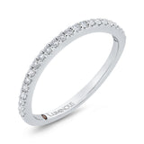 Round Diamond Half-Eternity Contour Wedding Band in 14K White Gold