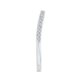 Round Diamond Half-Eternity Contour Wedding Band in 14K White Gold