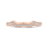 Round Half-Eternity Diamond Contour Wedding Band in 14K Rose Gold