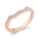 Round Half-Eternity Diamond Contour Wedding Band in 14K Rose Gold