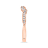 Round Half-Eternity Diamond Contour Wedding Band in 14K Rose Gold