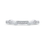Round Diamond Half-Eternity Wedding Band in 14K White Gold