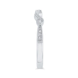 Round Diamond Half-Eternity Wedding Band in 14K White Gold