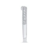 Round Diamond Half-Eternity Wedding Band in 14K White Gold