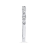 Round Diamond Half-Eternity Wedding Band in 14K White Gold