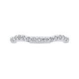 Round Diamond Contour Half-Eternity Wedding Band in 14K White Gold