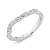 Round Diamond Contour Half-Eternity Wedding Band in 14K White Gold