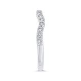 Round Diamond Contour Half-Eternity Wedding Band in 14K White Gold