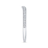 Euro Shank Round Diamond Half-Eternity Wedding Band in 14K White Gold