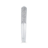 Round Diamond Half-Eternity Wedding Band in 14K White Gold
