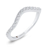 Round Diamond Contour Half-Eternity Wedding Band in 14K White Gold