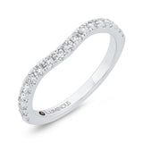 Round Diamond Half-Eternity Contour Wedding Band in 14K White Gold