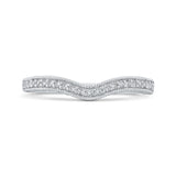 Round Diamond Half-Eternity Contour Wedding Band in 14K White Gold