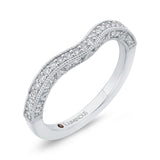 Round Diamond Half-Eternity Contour Wedding Band in 14K White Gold