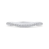 Round Diamond Half-Eternity Contour Wedding Band in 14K White Gold