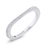 Round Diamond Half-Eternity Contour Wedding Band in 14K White Gold