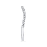 Round Diamond Half-Eternity Contour Wedding Band in 14K White Gold