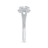 Euro Shank Diamond Halo Engagement Ring in 14K Two Tone Gold (Semi-Mount)