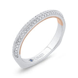 Euro Shank Round Diamond Wedding Band in 14K White Gold