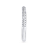 Euro Shank Round Diamond Wedding Band in 14K White Gold