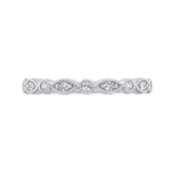 Round Half Run Diamond Wedding Band in 14K White Gold