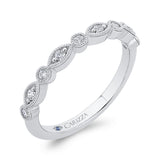 Round Half Run Diamond Wedding Band in 14K White Gold
