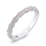 Diamond Wedding Band in 14K Two Tone Gold
