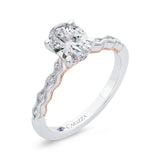 Diamond Engagement Ring in 14K Two Tone Gold (Semi-Mount)