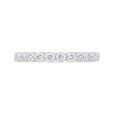 Bezel Set Diamond Wedding Band with Round Shank in 14K White Gold