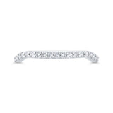 3/4 Run Round Diamond Wedding Band in 14K White Gold