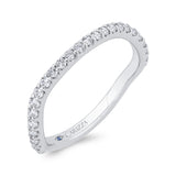 3/4 Run Round Diamond Wedding Band in 14K White Gold