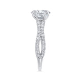 Split Shank Oval Cut Diamond Three-Stone Plus Engagement Ring in 14K Two Tone Gold (Semi-Mount)