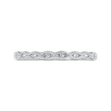 Diamond Wedding Band with Milgrain 14K White Gold