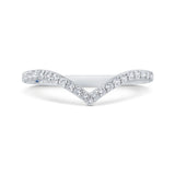 Half Run Diamond Wedding Band in 14K White Gold