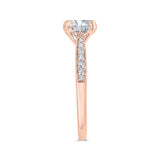 Cushion Cut Diamond Solitaire Plus Engagement Ring in 14K Rose Gold (Semi-Mount)