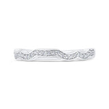 1/2 Run Round Diamond Wedding Band in 14K White Gold
