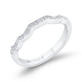 1/2 Run Round Diamond Wedding Band in 14K White Gold