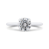 14K White Gold Round Cut Diamond Solitaire Plus Engagement Ring (Semi-Mount)