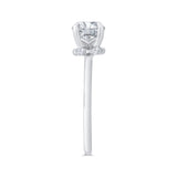 14K White Gold Round Cut Diamond Solitaire Plus Engagement Ring (Semi-Mount)