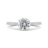 14K White Gold Round Cut Diamond Engagement Ring (Semi-Mount)