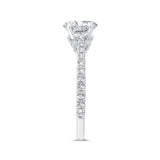 14K White Gold Round Cut Diamond Engagement Ring (Semi-Mount)