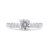 14K White Gold Round Cut Diamond 1/2 Run Engagement Ring (Semi-Mount)