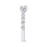 14K White Gold Round Cut Diamond 1/2 Run Engagement Ring (Semi-Mount)