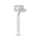 14K White Gold Round Cut Diamond Engagement Ring (Semi-Mount)