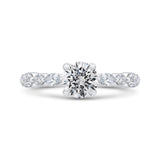 Round Diamond Engagement Ring In 14K White Gold (Semi-Mount)