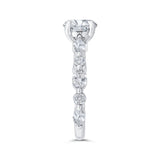 Round Diamond Engagement Ring In 14K White Gold (Semi-Mount)