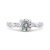 Round Diamond Engagement Ring In 14K White Gold (Semi-Mount)