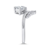 14K White Gold Round Cut Diamond Engagement Ring (Semi-Mount)