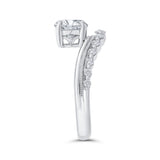 14K White Gold Round Cut Diamond Engagement Ring (Semi-Mount)